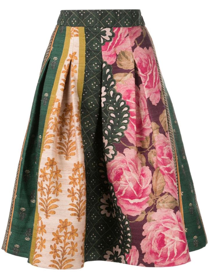 Oscar De La Renta Floral Print Puffy Skirt - Multicolour