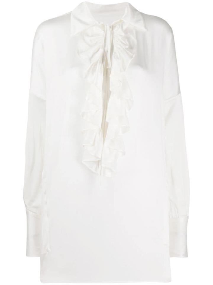Uma Wang Draped Ruffle Shirt - Neutrals
