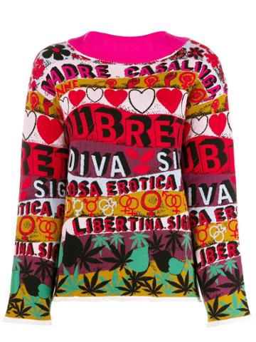 Marco Rambaldi Contrast-print Knitted Jumper - Pink