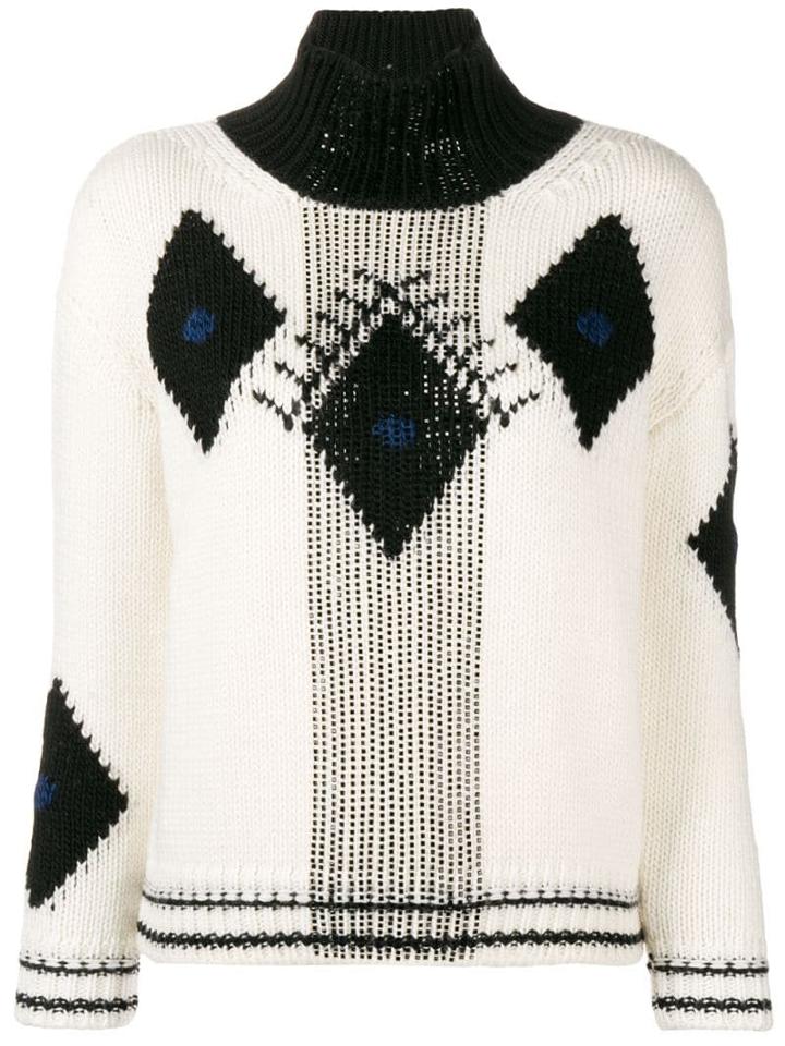Ermanno Scervino Geometric Turtle-neck Sweater - Neutrals