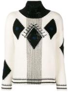 Ermanno Scervino Geometric Turtle-neck Sweater - Neutrals