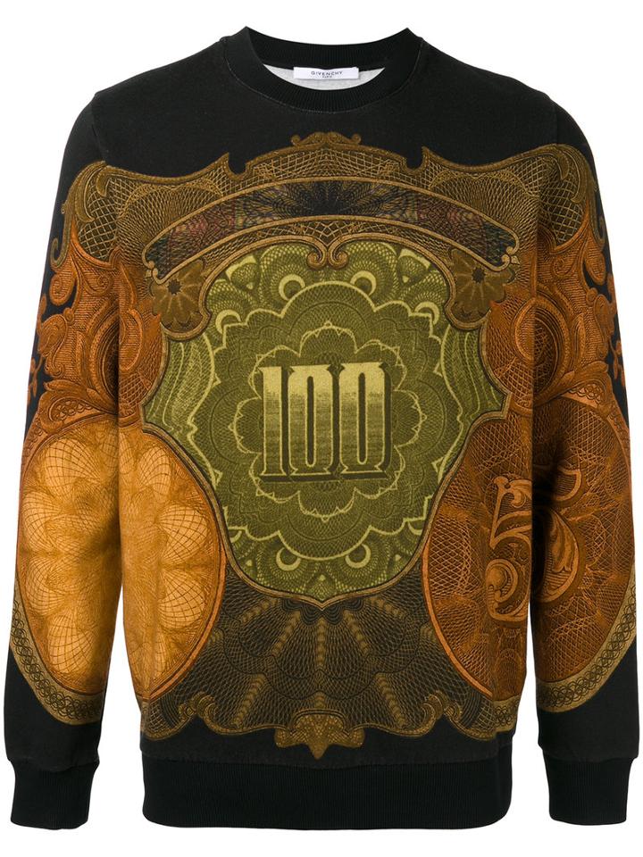 Givenchy Dollar Print Sweatshirt, Men's, Size: Large, Black, Cotton