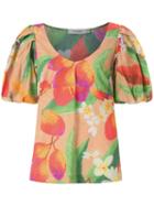 Isolda - Puffy Sleeves Blouse - Women - Cotton - 38, Yellow/orange, Cotton