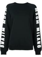 Msgm Logo Print Sweatshirt, Women's, Size: Xl, Black, Cotton