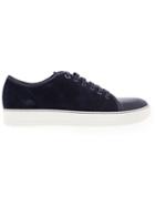 Lanvin Contrast Toe Cap Sneakers, Men's, Size: 11, Blue, Leather/suede/rubber