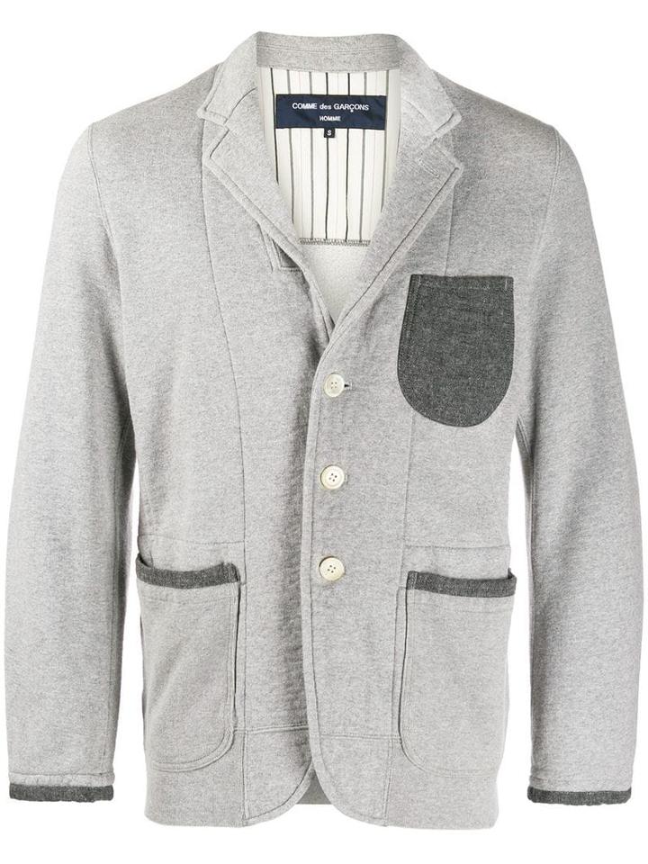 Comme Des Garçons Pre-owned Contrasting Details Straight Jacket - Grey