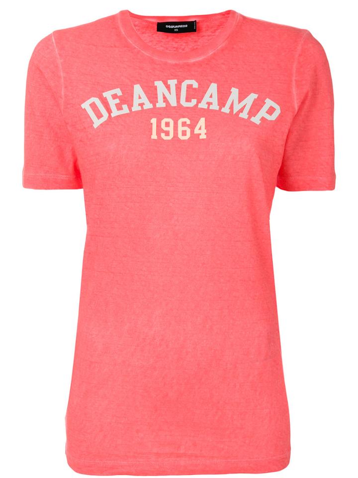 Dsquared2 Slogan Print T-shirt - Pink & Purple