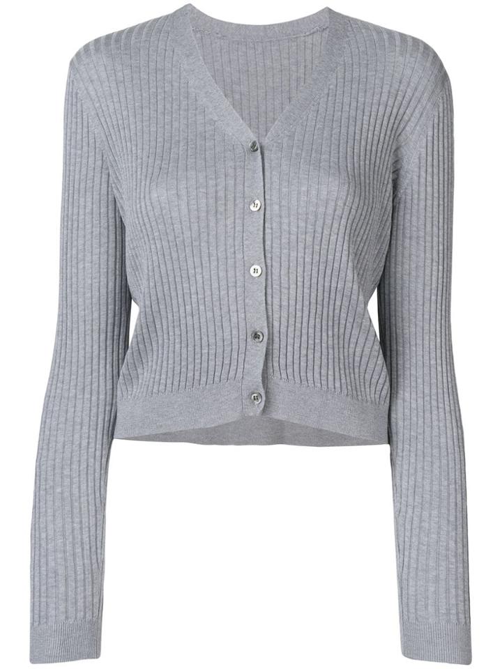 Sottomettimi Ribbed Knit Cardigan - Grey