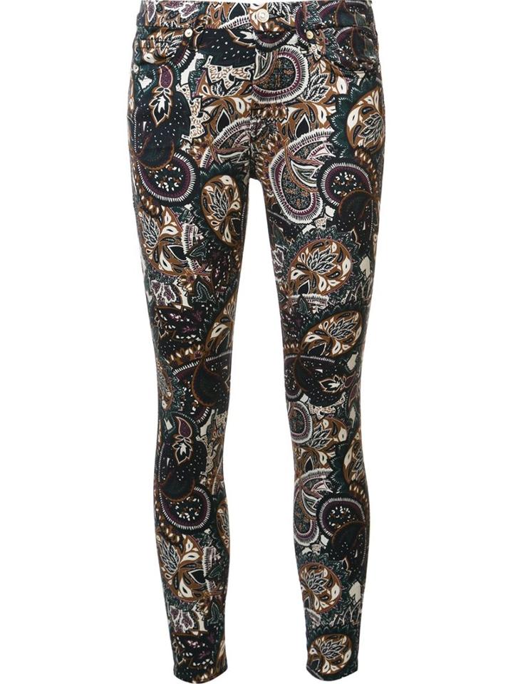 7 For All Mankind Printed Skinny Trousers, Women's, Size: 31, Cotton