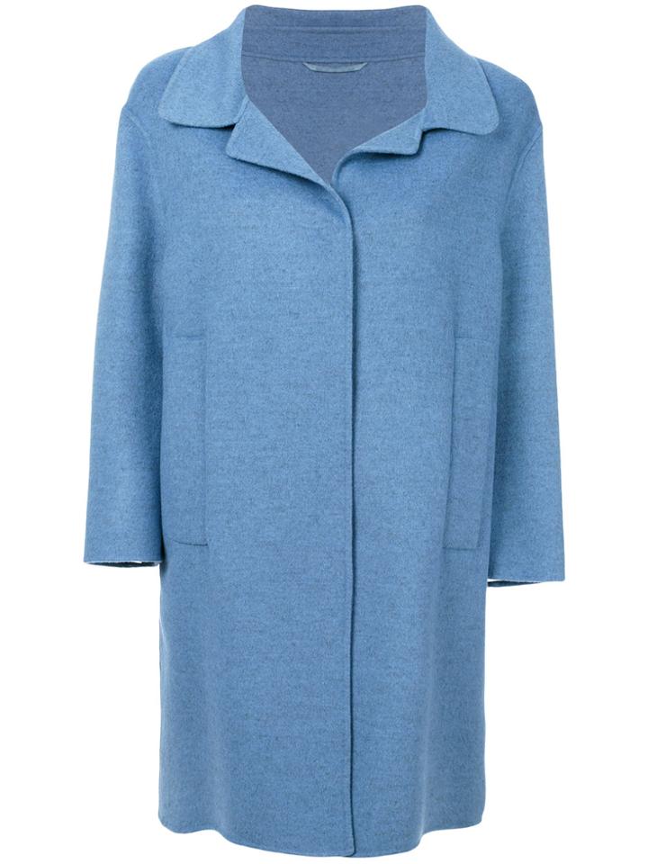 Luisa Cerano Single Breasted Coat - Blue
