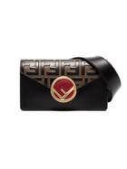 Fendi Logo Print And Clasp Leather Belt Bag - Brown