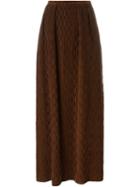 Hermès Vintage Logo Jacquard Skirt, Women's, Brown