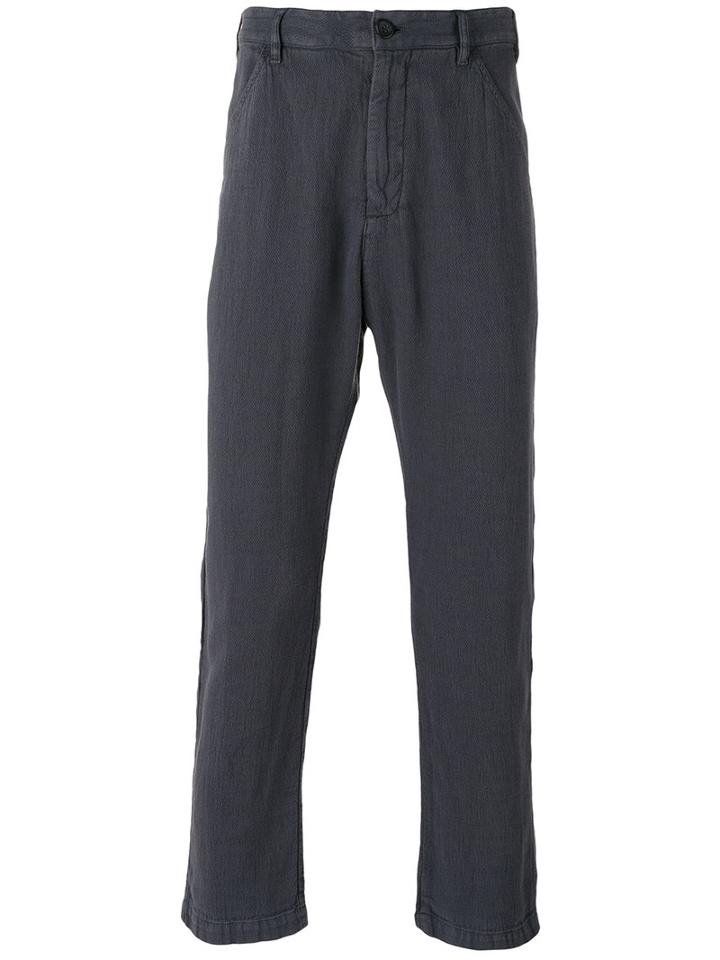 Hannes Roether Straight Cut Trousers, Men's, Size: Medium, Grey, Cotton/linen/flax