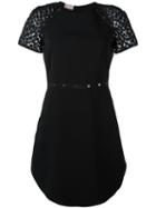 Giamba Sheer Sleeve Dress, Women's, Size: 44, Black, Polyester/spandex/elastane/wool