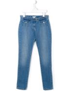 Chloé Kids Woven Waistband Skinny Jeans, Girl's, Size: 14 Yrs, Blue
