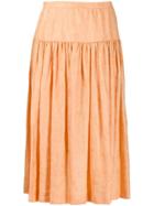 Valentino Vintage 1980's Flared Midi Skirt - Orange