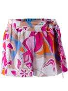 Emilio Pucci Abstract Print Belted Shorts - Pink