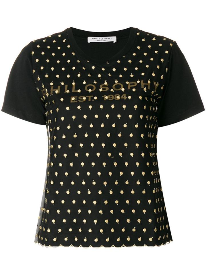 Philosophy Di Lorenzo Serafini Mesh Spot T-shirt - Black