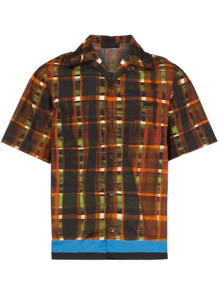 Prada Short Sleeve Check Shirt - Ruggine