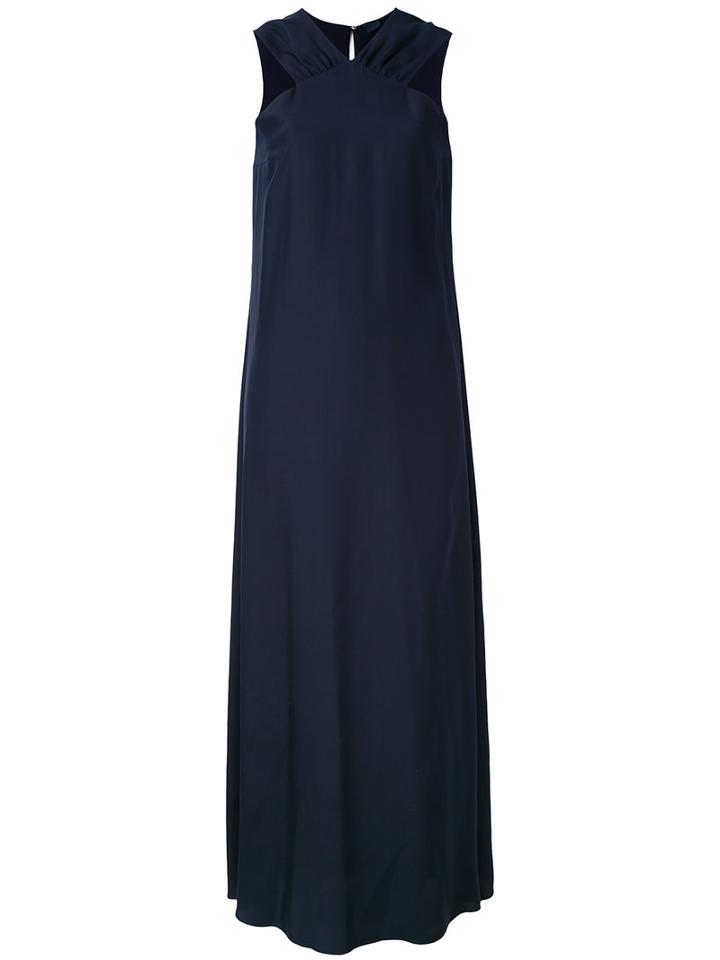Aspesi - Shift Long Dress - Women - Silk - 40, Blue, Silk