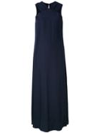 Aspesi - Shift Long Dress - Women - Silk - 40, Blue, Silk