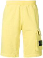 Stone Island Logo Patch Track Shorts - Yellow