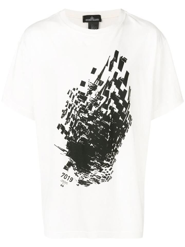 Stone Island Shadow Project Contrast Print T-shirt - White