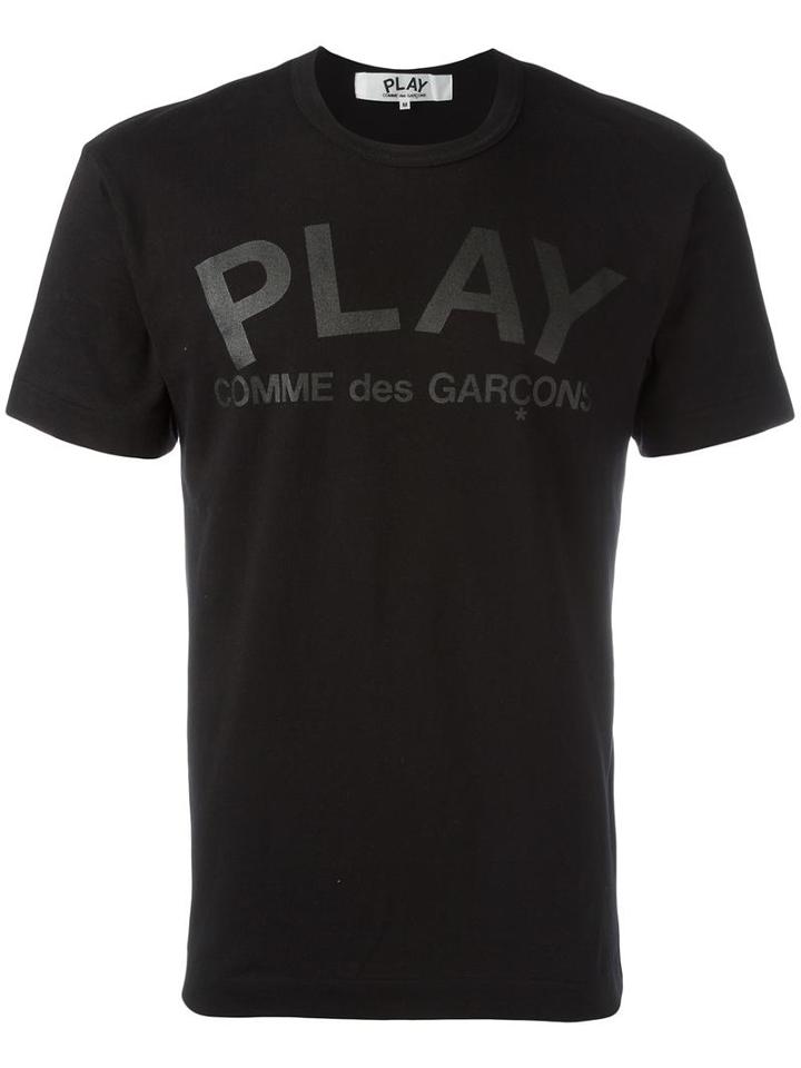 Comme Des Garçons Play Logo Print T-shirt, Size: Xl, Black, Cotton