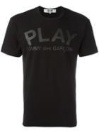 Comme Des Garçons Play Logo Print T-shirt, Size: Xl, Black, Cotton