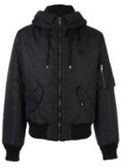 Dolce & Gabbana Hooded Bomber Jacket, Men's, Size: 48, Black, Polyamide/polyester