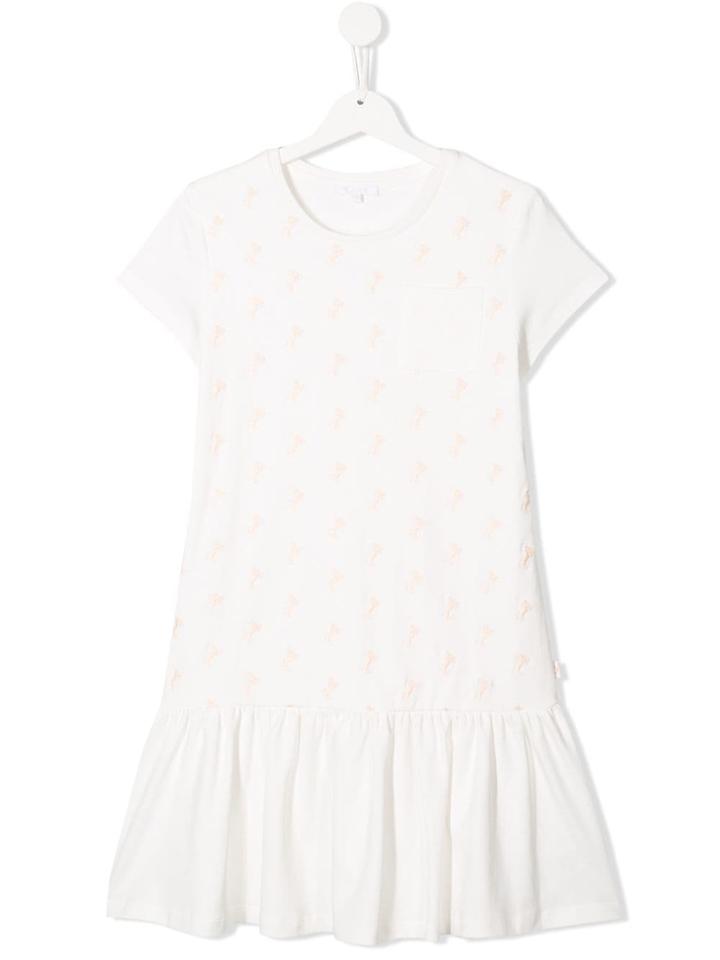 Chloé Kids Teen Horse Embroidered Dress - White