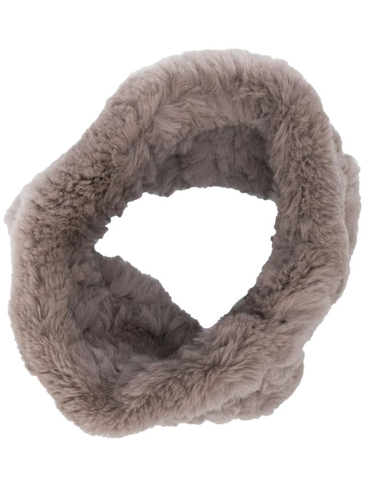 Yves Salomon Rabbit Fur Collar - Grey