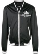 Dolce & Gabbana Contrast Logo Bomber Jacket - Black