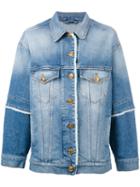 Fausto Puglisi - Frayed Edge Denim Jacket - Women - Cotton/spandex/elastane - 40, Blue, Cotton/spandex/elastane