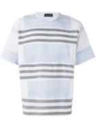 Diesel Black Gold Striped T-shirt, Men's, Size: Xs, White, Cotton