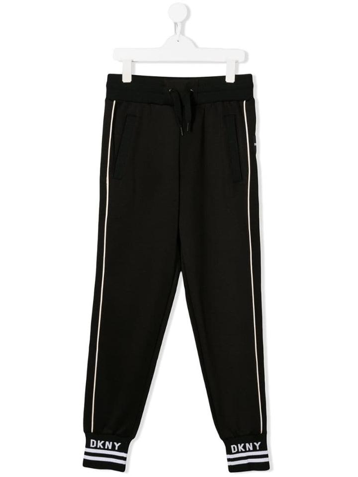 Dkny Kids Logo Print Track Pants - Black
