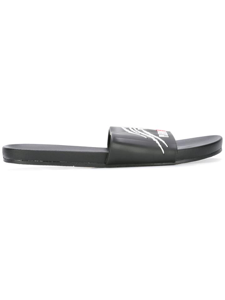 Plein Sport Curry Pool Slides - Black