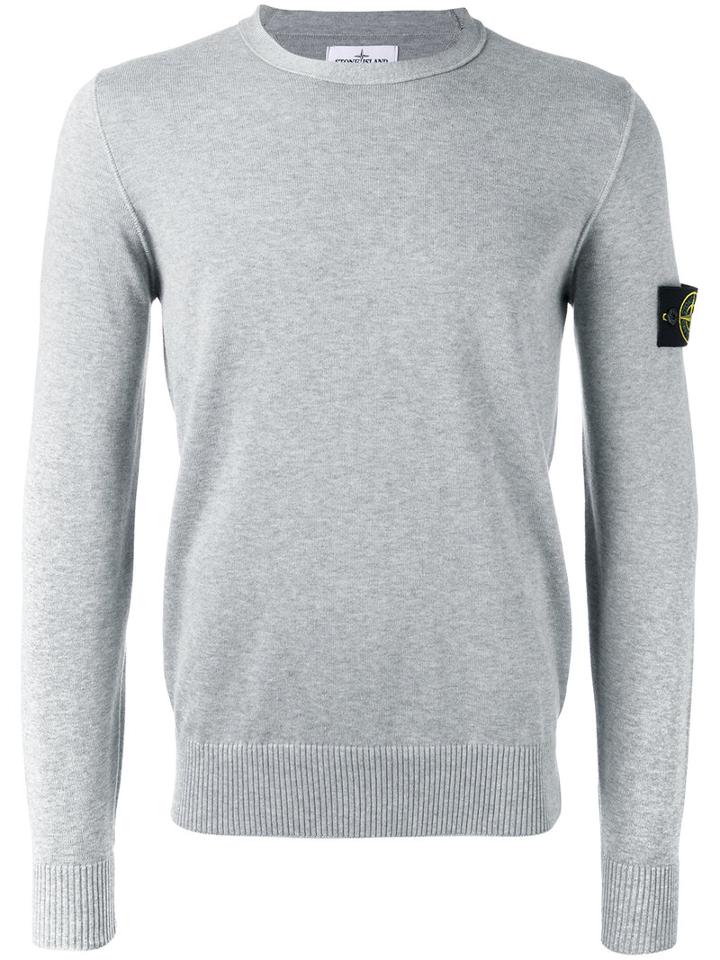 Stone Island Crew-neck Jumper, Men's, Size: Medium, Grey, Cotton
