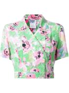Chanel Vintage Double Breasted Floral Shirt, Women's, Size: 40, Green
