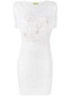 Versace Jeans - Logo Print Fitted Dress - Women - Spandex/elastane/viscose/polyimide - 40, White, Spandex/elastane/viscose/polyimide