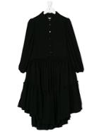 Elisabetta Franchi La Mia Bambina Teen Pointed Collar Dress - Black