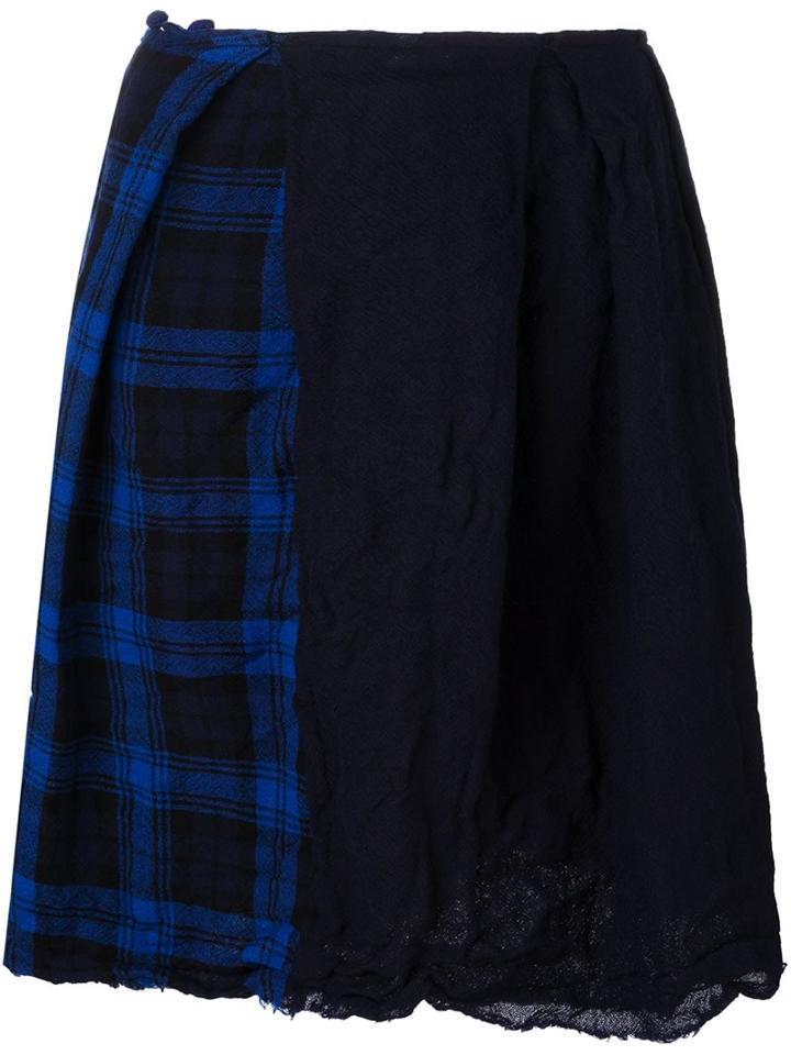 Daniela Gregis Checked Detail A-line Skirt