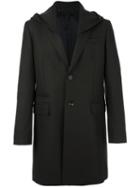 Paolo Pecora Buttoned Hooded Coat, Men's, Size: 46, Brown, Virgin Wool/polyamide/viscose