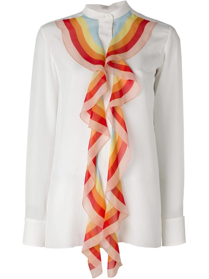 Chloé Rainbow Ruffle Detail Blouse
