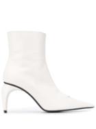 Misbhv Curved-heel Leather Ankle-boots - White