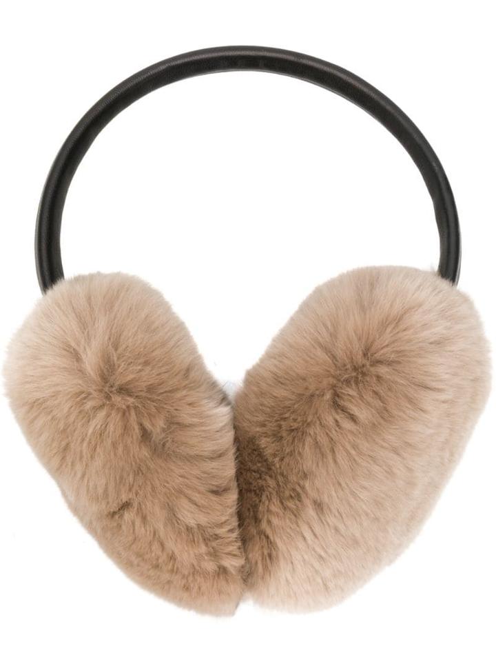 Yves Salomon Earwarmers Rex Rabbit - Neutrals