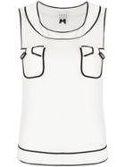 Edward Achour Paris Double Bow Tank Top - Nude & Neutrals