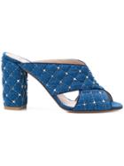 Valentino Studded Mules - Blue