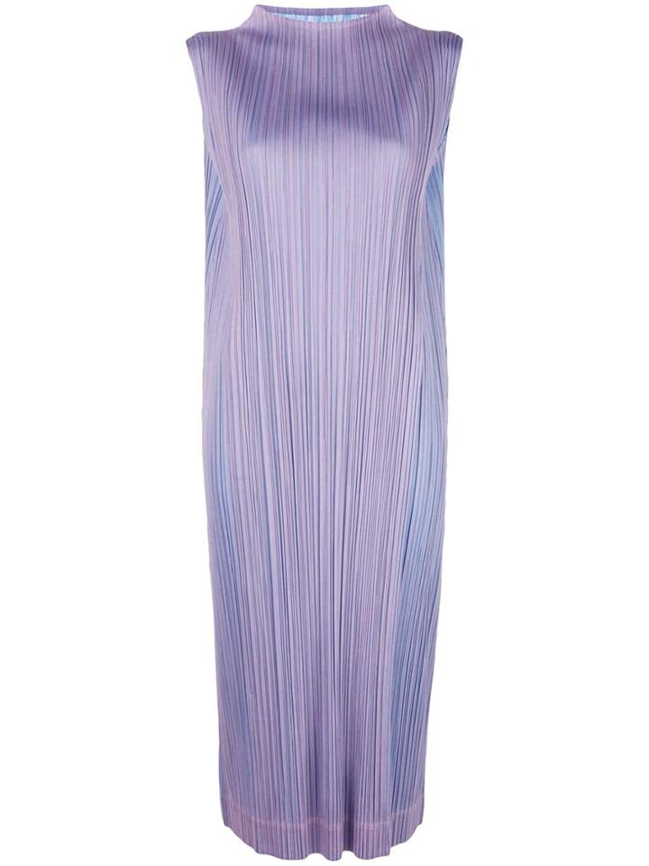 Pleats Please By Issey Miyake Double Face Dress - Purple