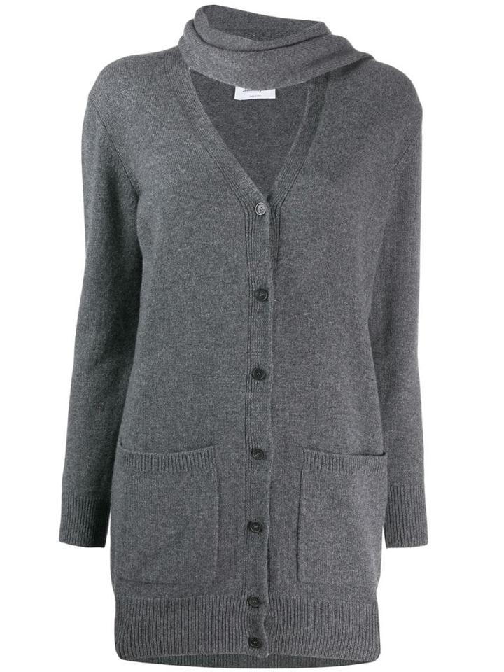 Salvatore Ferragamo Cashmere Scarf Cardigan - Grey